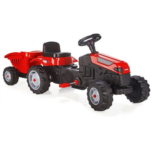 Woopie traktor na pedale s prikolicom GoTrack MAXI - crveni Slike