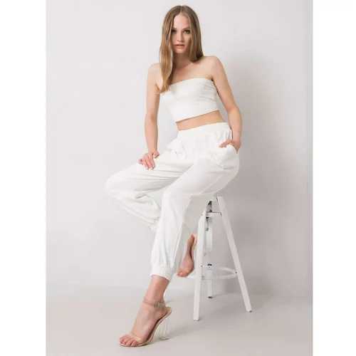 Fashion Hunters White cotton sweatpants