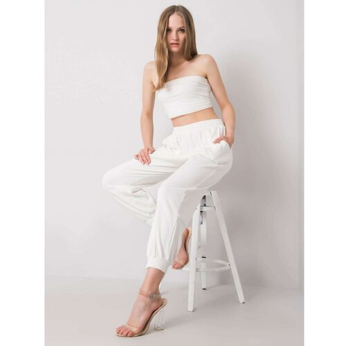 Fashion Hunters White cotton sweatpants Slike