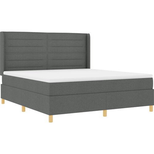 vidaXL Postelja s vzmetnico Temno siva 180x200 cm Tkanina, (22050514) Cene