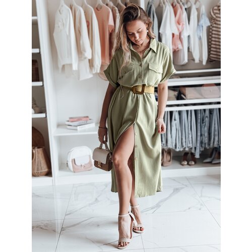 DStreet Koszulowa sukienka maxi ARMINA zielona Slike