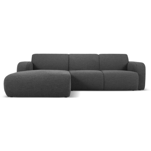 Micadoni Home temno siva kotna sedežna garnitura iz tkanine boucl&amp;eacute; (levi kot) molino &amp;ndash; Slike