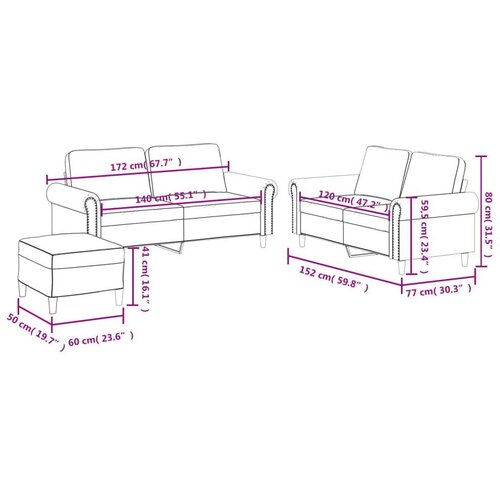 VidaXL 3-dijelni set sofa s jastucima sivi od umjetne kože Slike