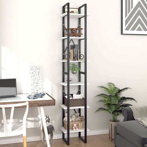 VidaXL Ormarić za knjige sa 6 razina bijeli 40 x 30 x 210 cm iverica Slike