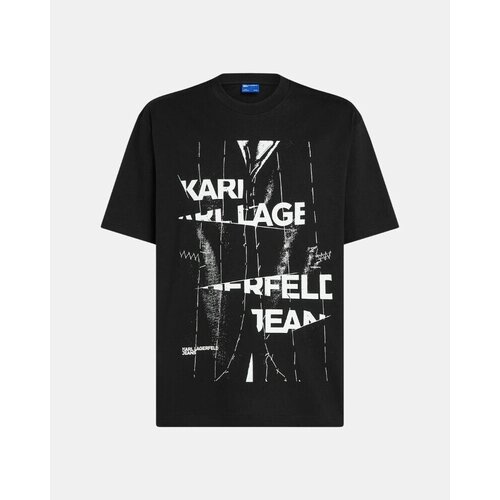 Karl Lagerfeld Majice s kratkimi rokavi B3M17034 Črna Cene