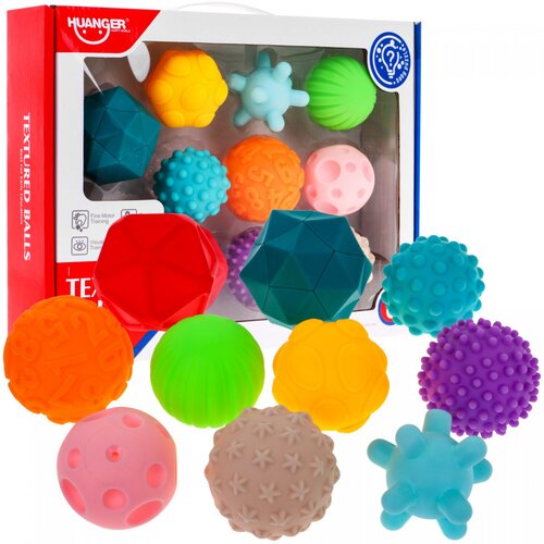  Set 10 senzoričnih žogic z različnimi vzorci - pisane Cene