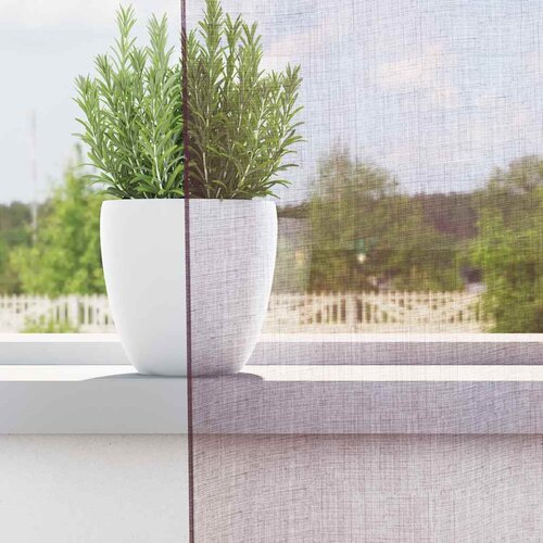 Voile zavjese s džepovima za &amp;scaron;ipke 2 kom. ljubičaste Ljubičasta 140 x 140 cm Slike