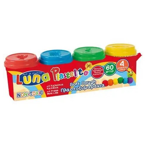 Luna 4-delni komplet barvnega plastelina v lončkih 60gr Cene