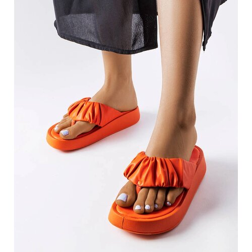 Gemre Orange flip-flops with ruching Filena Cene