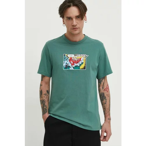 Converse Pamučna majica za muškarce, boja: zelena, s tiskom