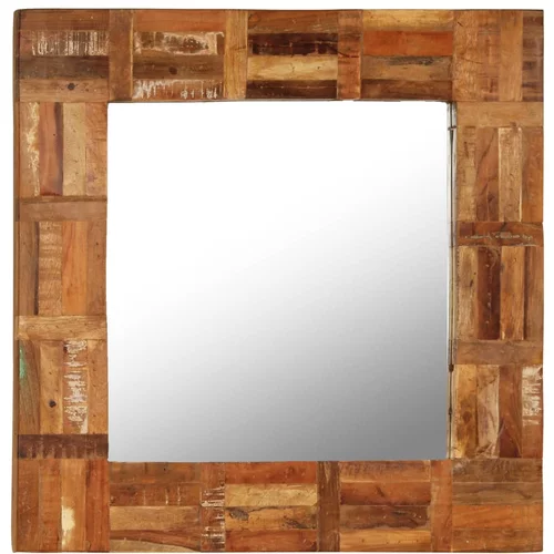 vidaXL zidno ogledalo od masivnog obnovljenog drva 60 x 60 cm
