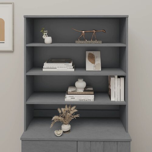 vidaXL Vrh za visoku komodu tamnosiva 90x30x100 cm od masivne borovine Cijene