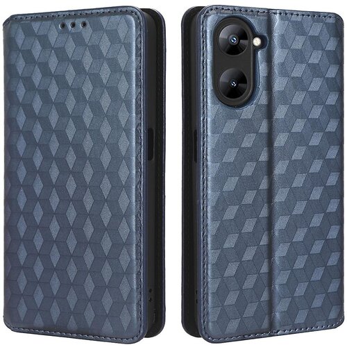 INORCO Za Realme V30 5G/V30t PU usnjena torbica za denarnico z vtisnjenim vzorcem romba, stojalo, ovitek za telefon, (22036991) Cene