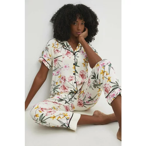 Answear Lab Pidžama za žene, boja: bež