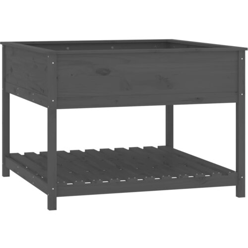 Maison Chic Visoka greda - Greda - Cvetlični Lonec s polico siva 111,5x111,5x81 cm trdna borovina, (21789682) Cene