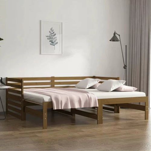  Izvlečna dnevna postelja medeno rjava 2x(80x200) cm borovina, (20723499)