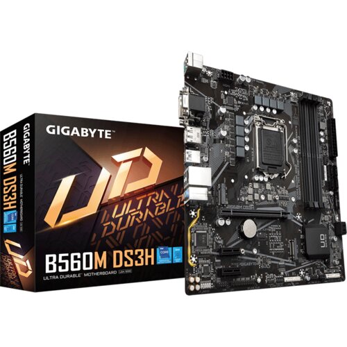Gigabyte MB B560M DS3H V3 LGA1200, 4X DDR4, DVI HDMI, DP, micro ATX Slike
