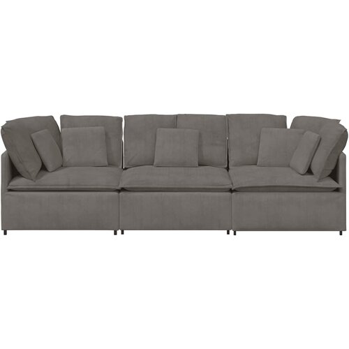 Modularna sofa s jastucima, korduro tkanina, svijetlo siva Slike