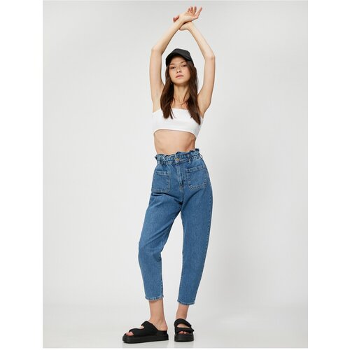 Koton Elastic Waist Jeans High Waist - Baggy Jeans Slike