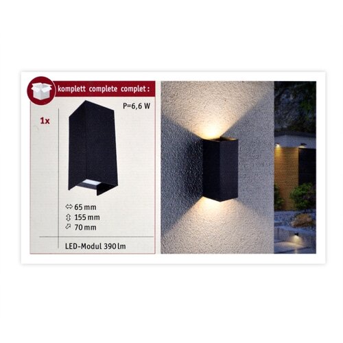 PAULMANN 94326 - 2xLED/2,8W IP44 Spolja&amp;scaron;nje zidno svetlo FLAME 230V Slike