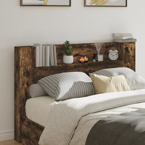 vidaXL Ormarić za uzglavlje LED boja dimljenog hrasta 160x16 5x103 5cm Cijene