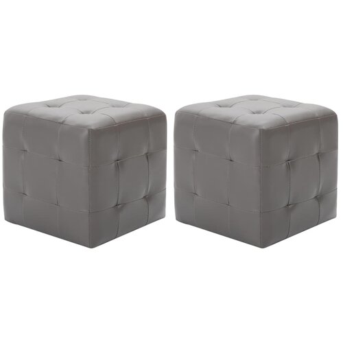 vidaXL tabure 2 kosa siv 30x30x30 cm umetno usnje Cene