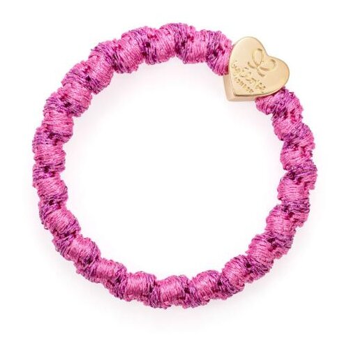 By Eloise London Woven Gold Heart Bubblegum Pink gumice za kosu Cijene