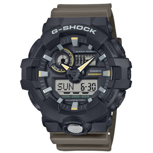 Casio Mu&amp;scaron;ki sat GA-710TU-1A3, Crno kući&amp;scaron;te, Maslinasti Slike