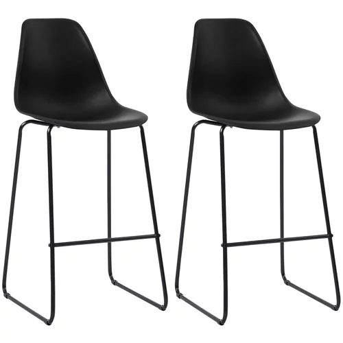 vidaXL Barske stolice 2 kom crne plastične