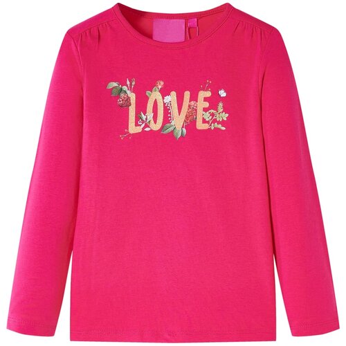 VidaXL Otro&amp;scaron;ka majica z dolgimi rokavi napis love živo roza 92 Slike