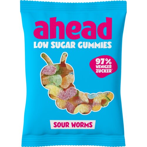 A-head Sour Worms Low Sugar Gummies - 50 g Cene
