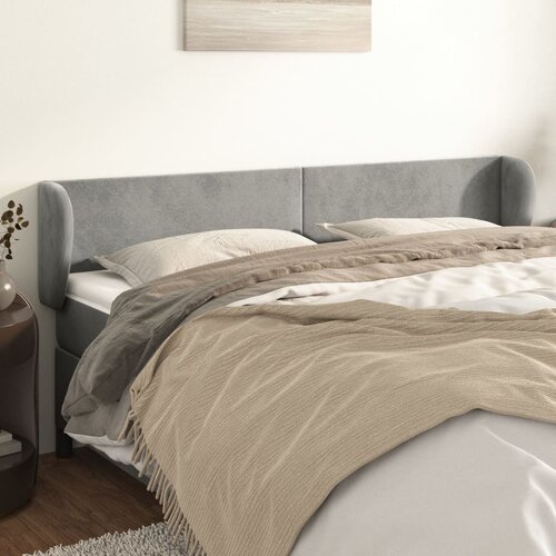 vidaXL Uzglavlje s ušima svjetlosivi 163x23x78/88 cm baršunasti Cijene