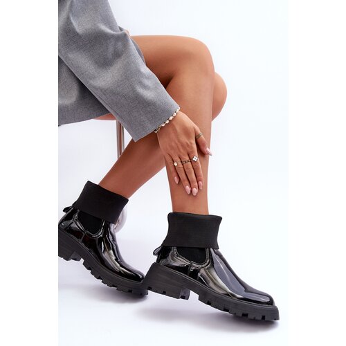 Boto Women's Glossy Lace-up Ankle Boots Black Pavo Cene