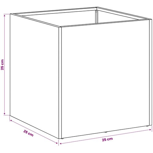  Vrtna saksija Antracit 25 x 25 x 25 cm Čelična vrata Slike