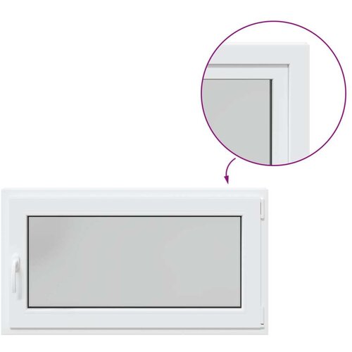  Prozor za podrum RISOR Bijeli 110 x 70 cm PVC i staklo - Bijeli 110 x 70 cm (trostruki sloj) Naginjanje i okretanje desno Slike