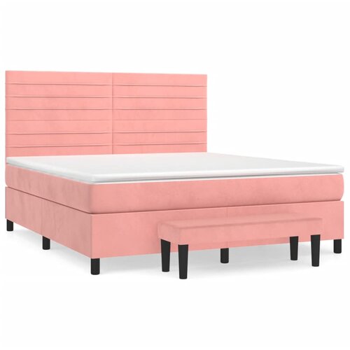 Maison Chic Box spring postelja - Vzmetna postelja z vzmetnico roza 160x200 cm žamet SL1728, (21889898) Cene