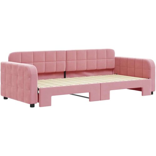 vidaXL Izvlečna dnevna postelja roza 90x200 cm žamet Cene