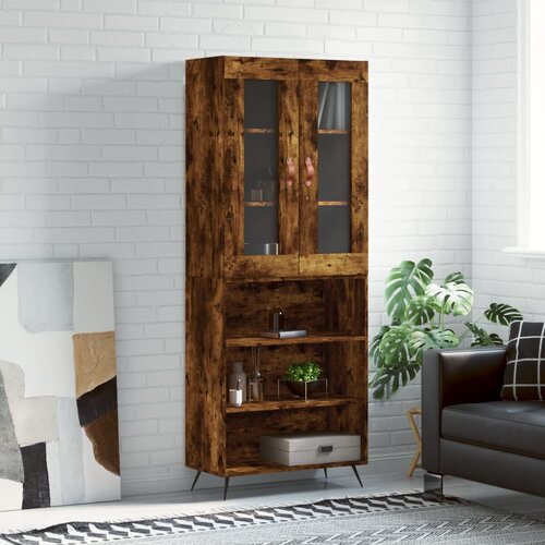 The Living Store Visoka komoda dimljen hrast 69,5x34x180 cm inženirski les - Visoka Omarica, (21430592) Cene