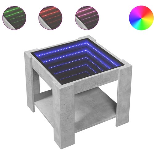 Maison Chic Klubska mizica - kavna mizica - Nizka mizica LED betonsko siva 53x53x45 cm inženirski les, (21754628) Cene