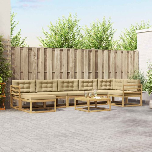  Set vanjskih sofa 8 pcs Bijela i bež Cene