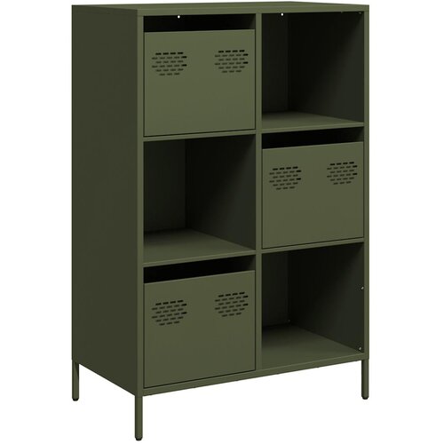 Maison Chic Visoka omara - Komoda - Predalnik olivno zelena 68x39x103,5 cm jeklo, (21719543) Cene