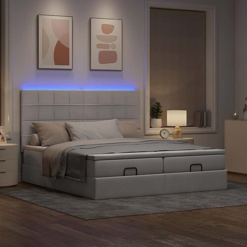 vidaXL Otomanski posteljni okvir z vzmetnicami taupe 180x200 cm blago Cene