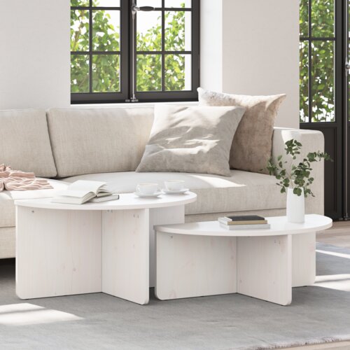 vidaXL Stolić za kavu 2 pcs Bijela 79 x 39.5 x 40 cm Cene