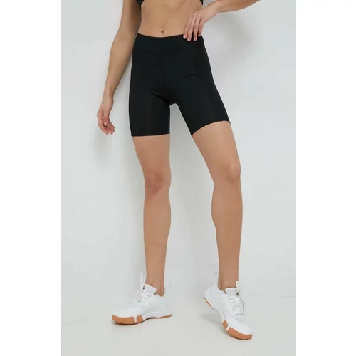 Reebok Kratke hlače za jogu za žene, boja: crna, glatki materijal, visoki struk