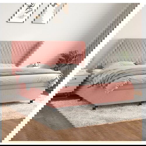 vidaXL Krevet s oprugama i madracem ružičasti 160x200 cm baršunasti Cijene