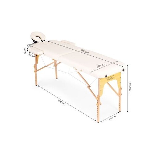 Modern Home Drveni masažni i rehabilitacioni sto, 2-sekcioni, sklopivi u kofer + torba Cene