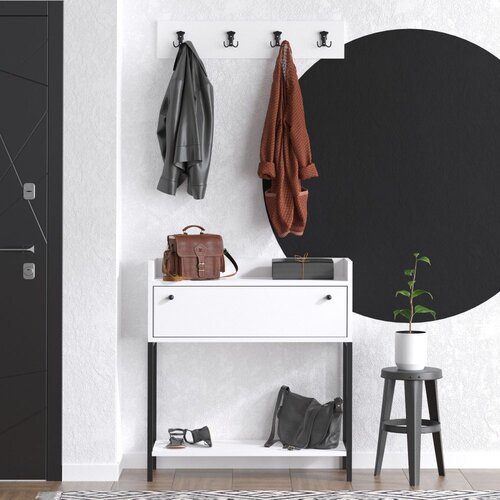  Poly WhiteBlack Hall Stand Cene