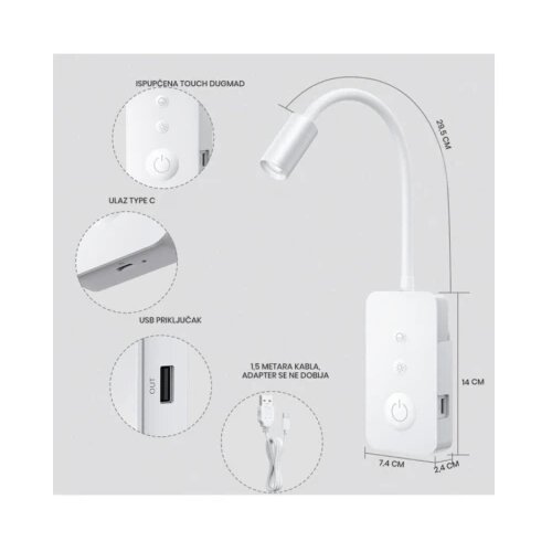  LED ZIDNA SVETILJKA ELY00X-1 BELA Cene