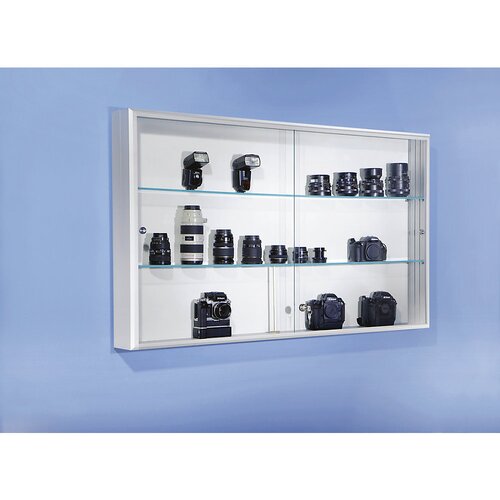 eurokraft pro Vitrina z drsnimi vrati, notranja globina 114 mm, ŠxVxG 800 x 600 x 140 mm Cene