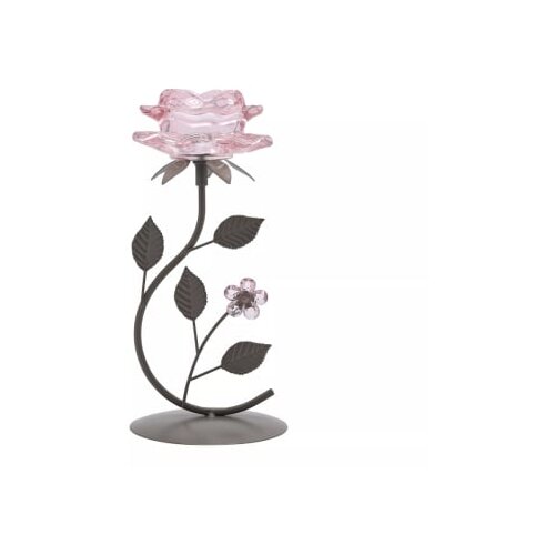 Widdop & Co. Hestia - Svećnjak - Hestia, Pink Rose Shaped on Taupe Base Cene